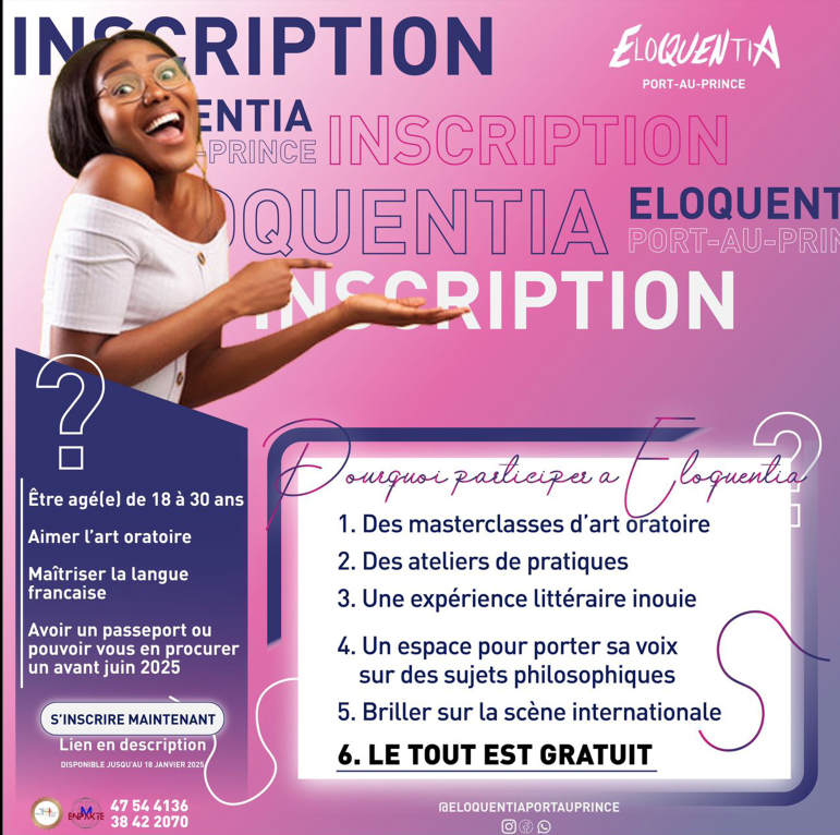 Jeunes orateurs haïtiens, le plus grand concours francophone Eloquentia International ouvre son registre d’inscription